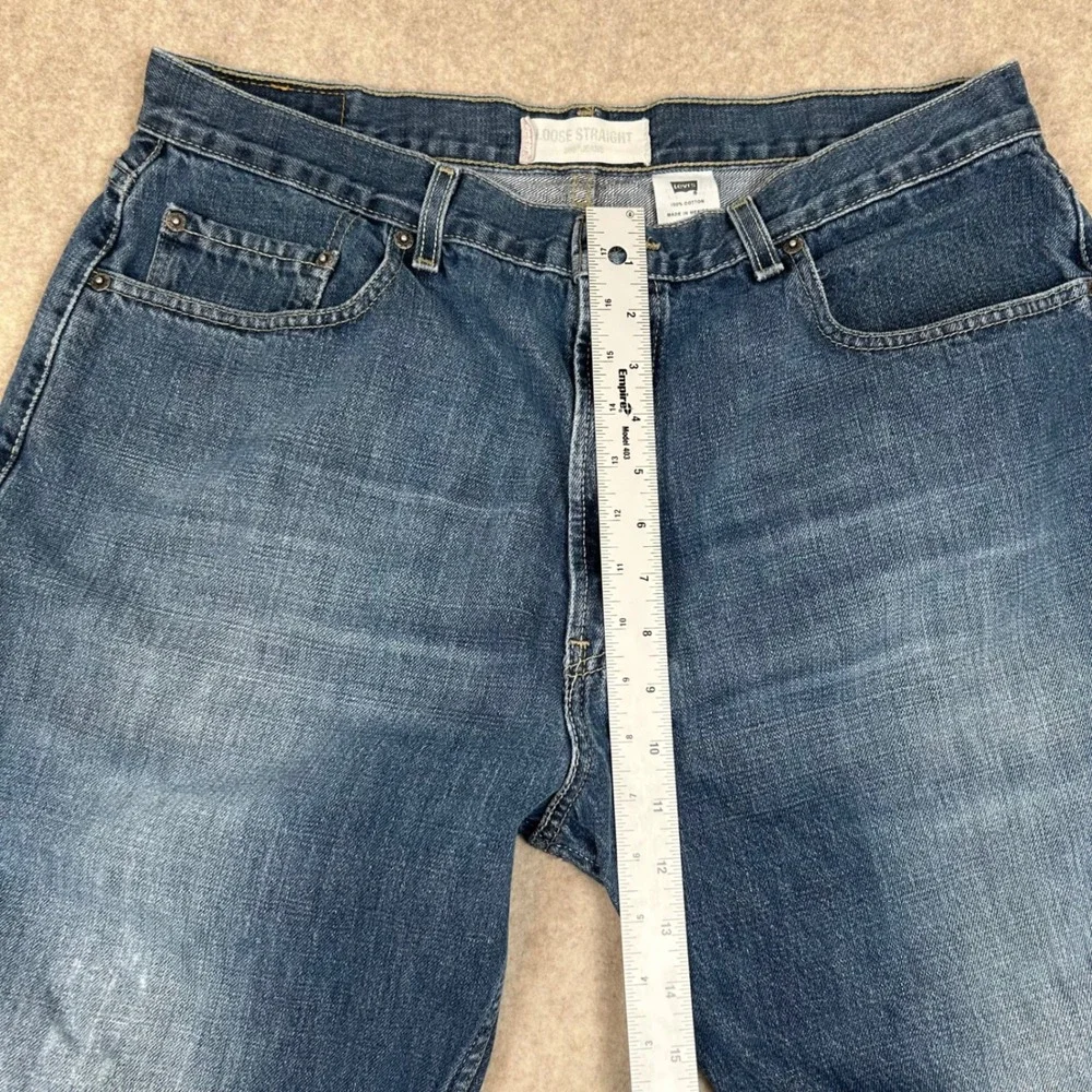 Levi's 569 Loose Straight Jeans Mens 36x32 Blue Denim Relaxed Fit 100%‎ Cotton